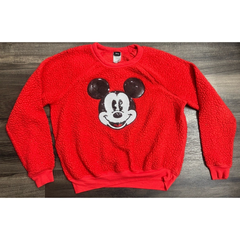Disney Mickey Mouse red graphic Sequin sweatshirt‎ size xsmall